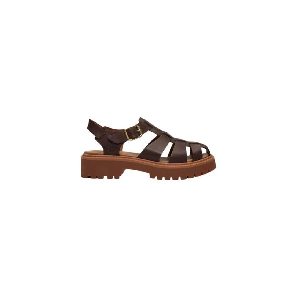 Timberland Brown Leather Flat Women's Sandals